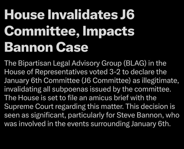 U.S. House moves to invalidate the J6 Committee